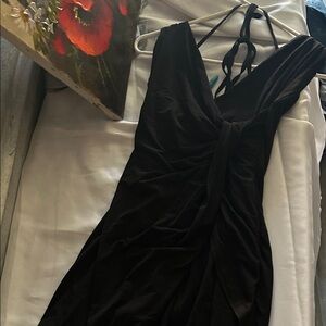 Elegant Black Halter Dress